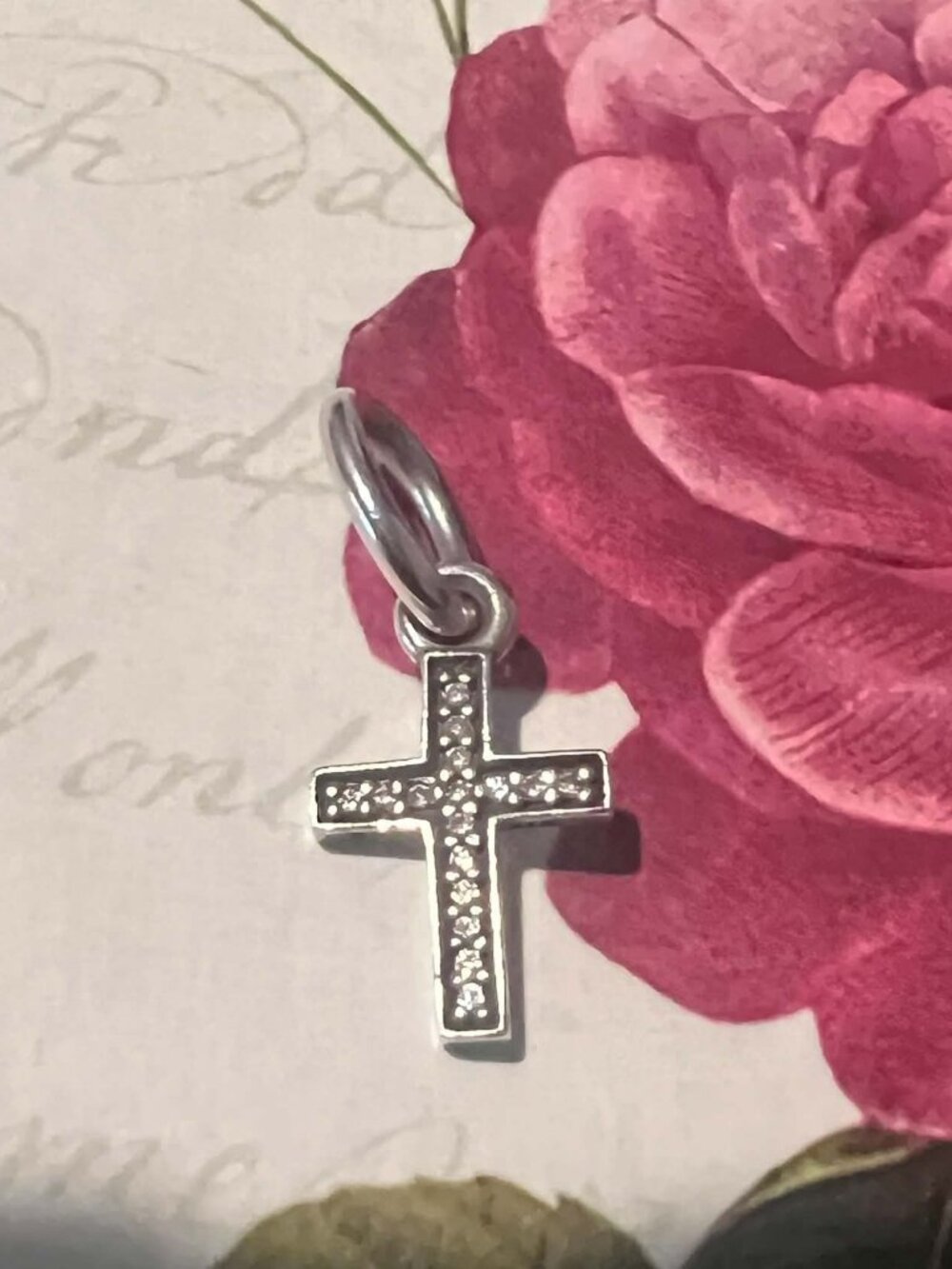 Authentic Pandora Symbol of Faith Dangle Charm #791310CZ